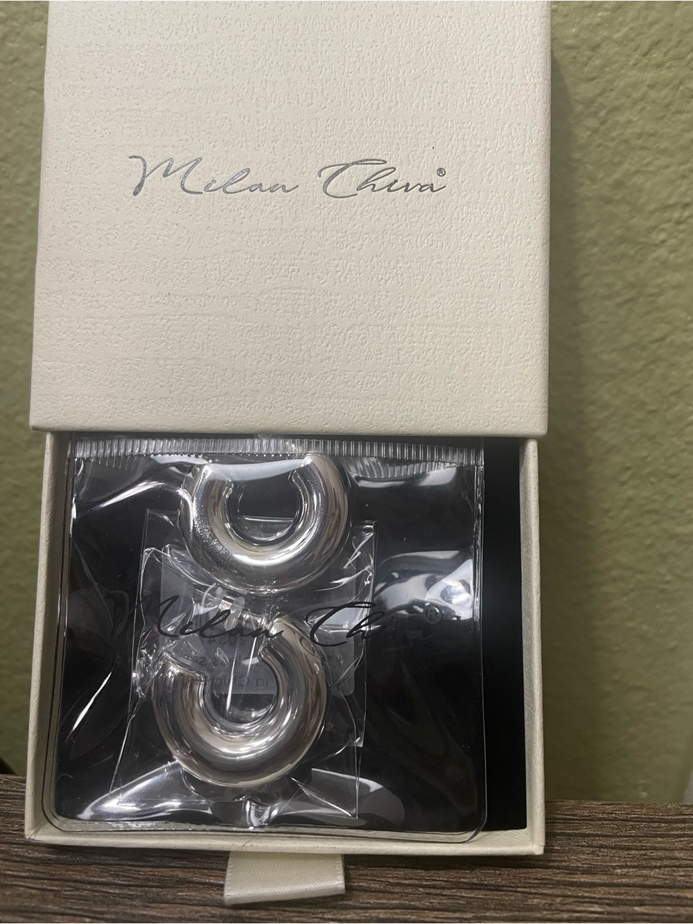 Milan Chivi Silver Hoop Earrings - Chunky Modern Hoops